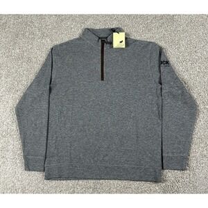 Horn Legend Sweater Mens Medium Gray Fleece 1/4 Zip Performance Pullover Logo